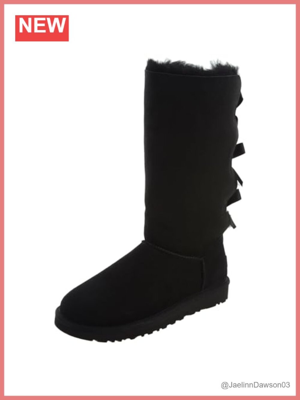 Shearling Lined Tall Winter Boots with Bow